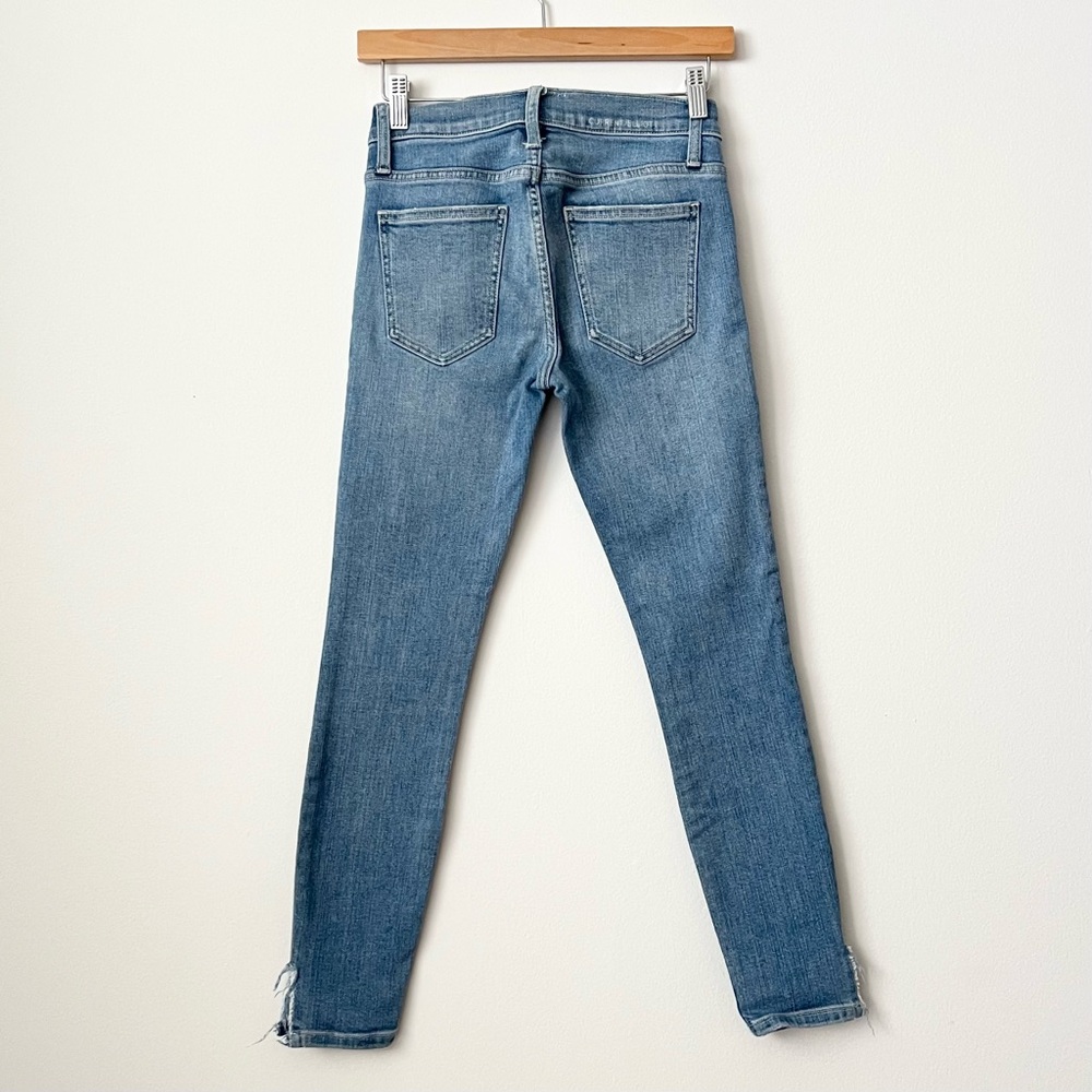 Current Elliott Women's Denim Jeans Size 24 Blue Skinny Mid Rise Split Hem - Picture 2 of 6